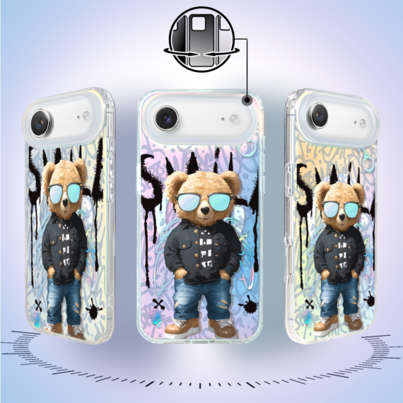 Etui do iPhone Air MagSafe Bear With Me, Graffiti Boy, artystyczny miś, zmieniające kolor (7)