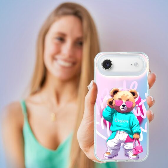 Etui do iPhone Air MagSafe Bear With Me, Pink Queen, stylowy miś, zmieniające kolor (3)