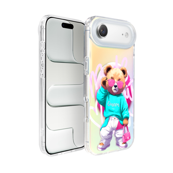 Etui do iPhone Air MagSafe Bear With Me, Pink Queen, stylowy miś, zmieniające kolor (5)