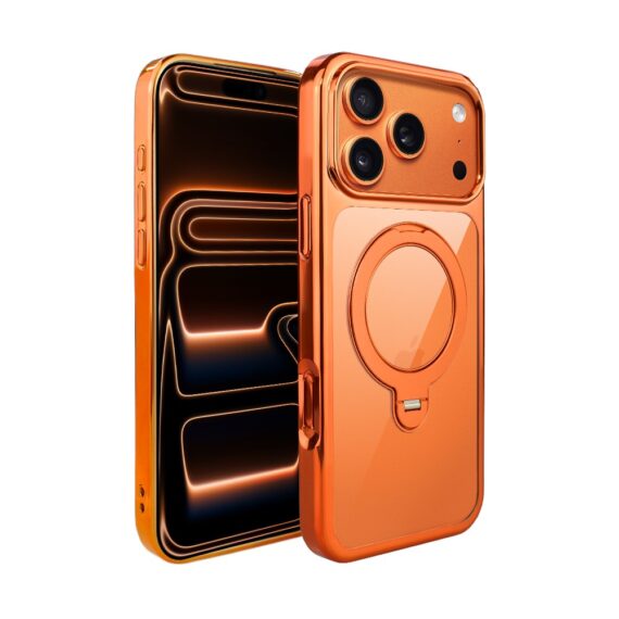 Obszar kompozycji 1Etui do iPhone 17 Pro Max Slim Magsafe Stand, twarde z podstawką, pomarańczowe
