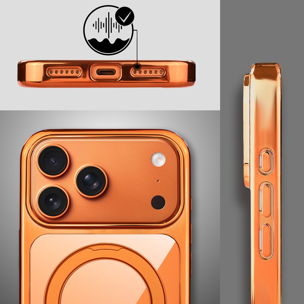 Obszar kompozycji 6Etui do iPhone 17 Pro Max Slim Magsafe Stand, twarde z podstawką, pomarańczowe