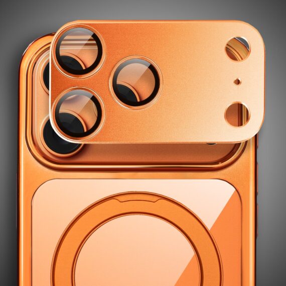 Obszar kompozycji 7Etui do iPhone 17 Pro Max Slim Magsafe Stand, twarde z podstawką, pomarańczowe