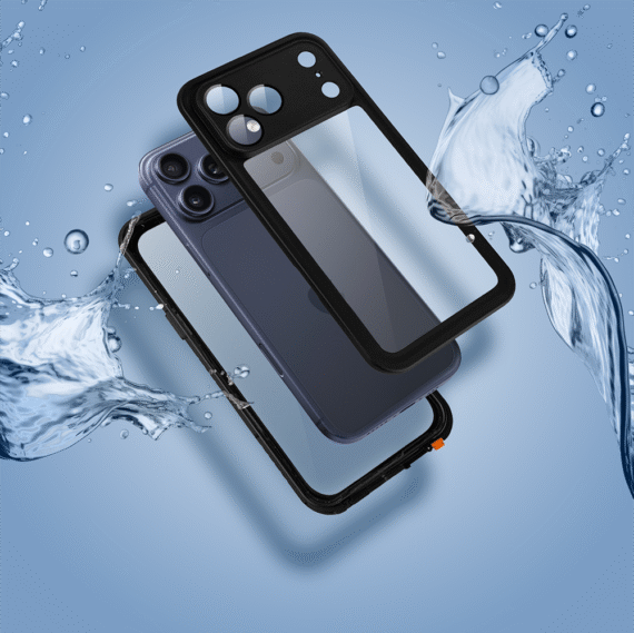 Obudowa wodoodporna do iPhone 17 Pro, pancerna 360°, czarna (1)