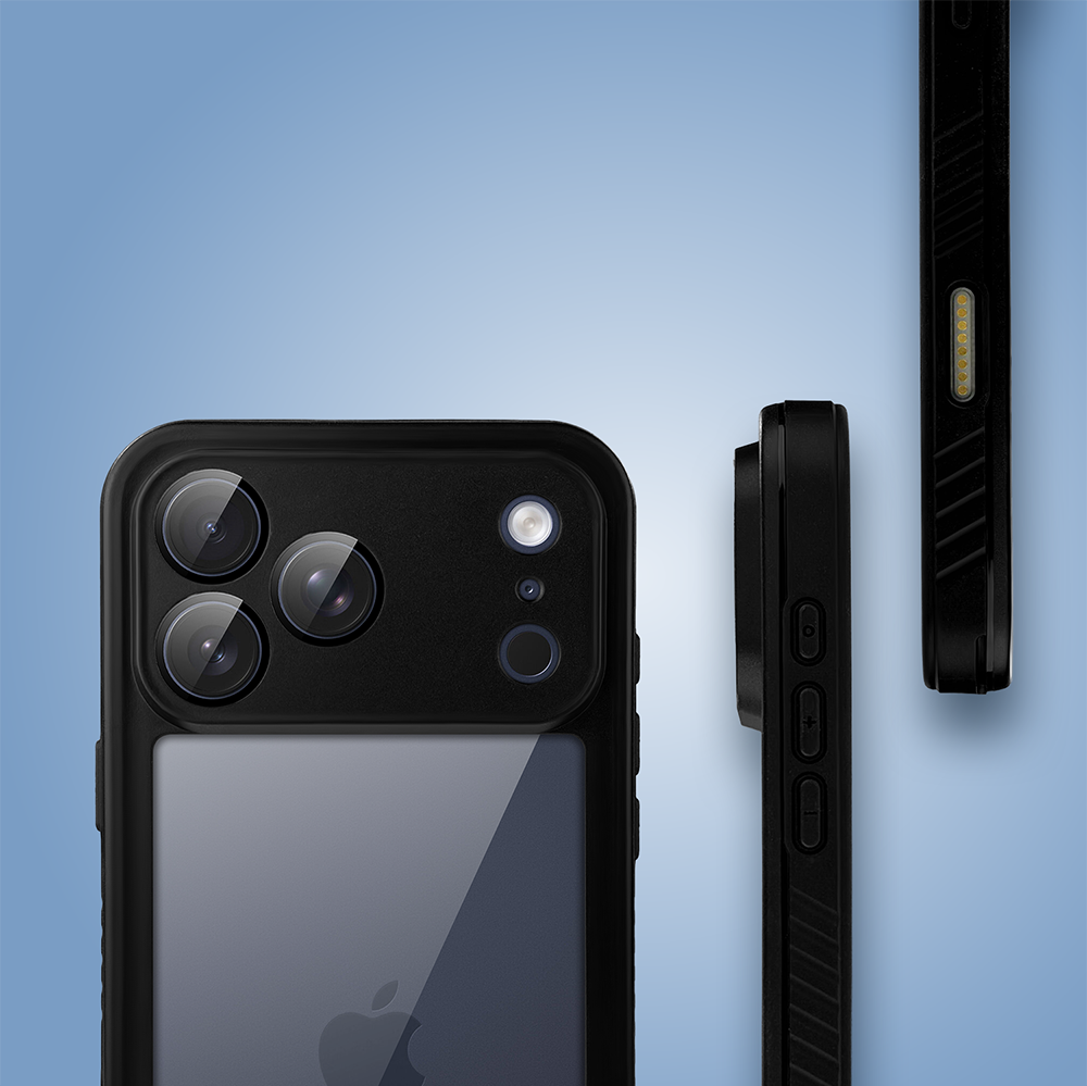 Obudowa wodoodporna do iPhone 17 Pro, pancerna 360°, czarna (3)