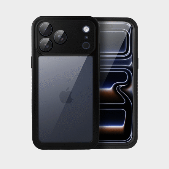 Obudowa wodoodporna do iPhone 17 Pro, pancerna 360°, czarna (6)