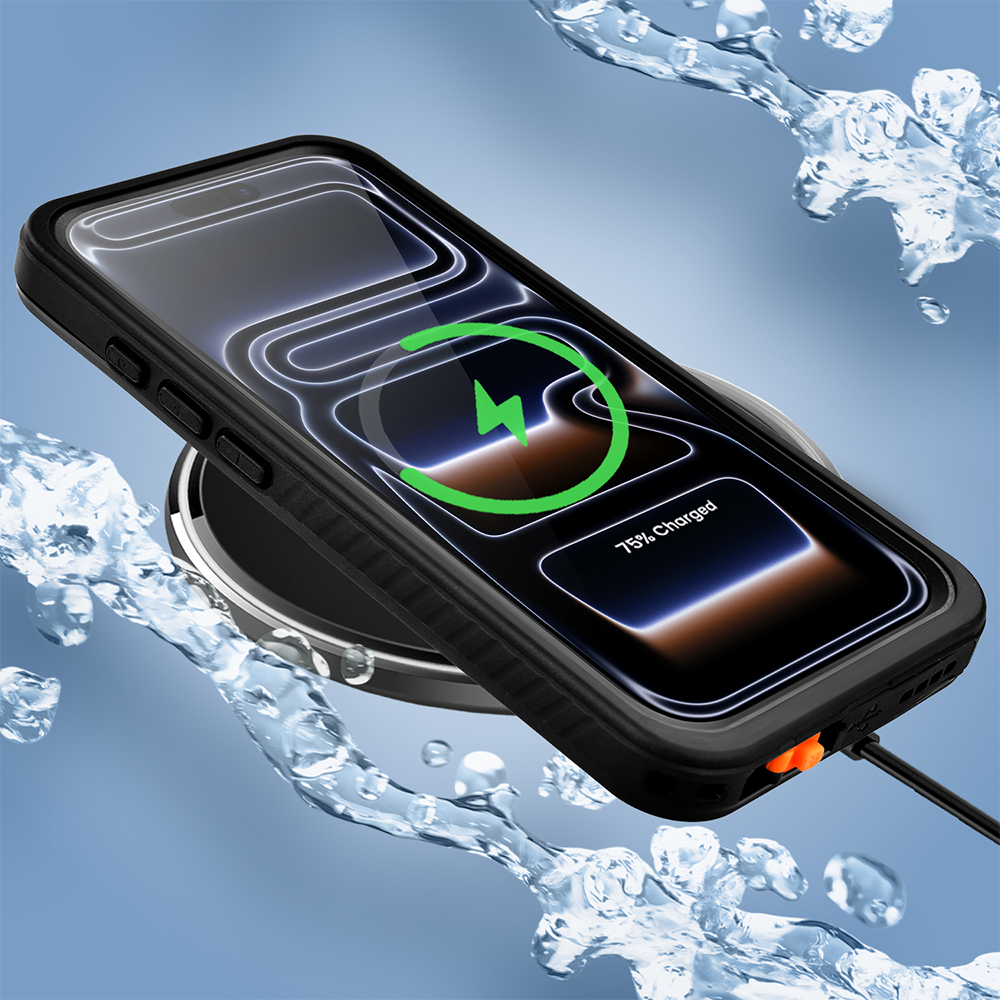 Obudowa wodoodporna do iPhone 17 Pro, pancerna 360°, czarna (8)