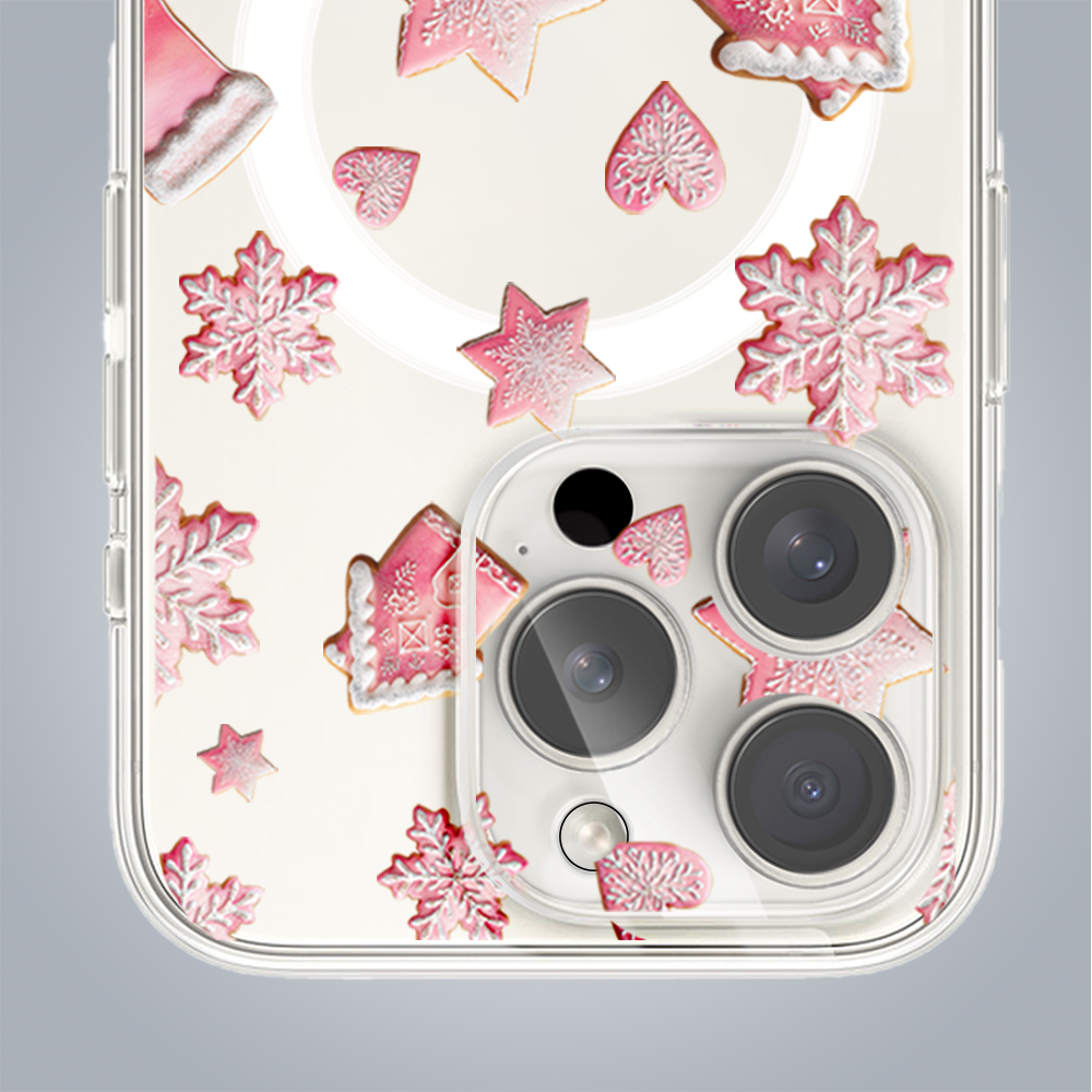 PRO-1Zestaw do iPhone 14 Pro: etui, szkło na aparat, power bank, różowe pierniczki