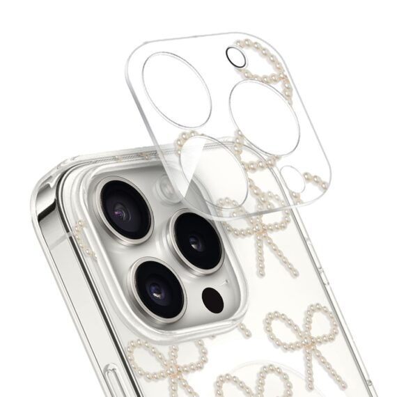 PROZestaw do iPhone 14 Pro Max: etui, szkło na aparat, power bank, złote kokardki