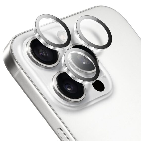 Szklana osłona obiektywów, hybrydowa osłona aparatu do iPhone 15 Pro, przeźroczysta (4)