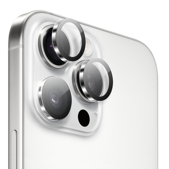 Szklana osłona obiektywów, hybrydowa osłona aparatu do iPhone 15 Pro, przeźroczysta (5)