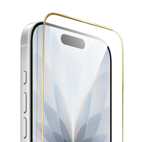 Szkło hartowane 9H do iPhone 17, twarde wzmocnione z metalizowaną złotą ramką2