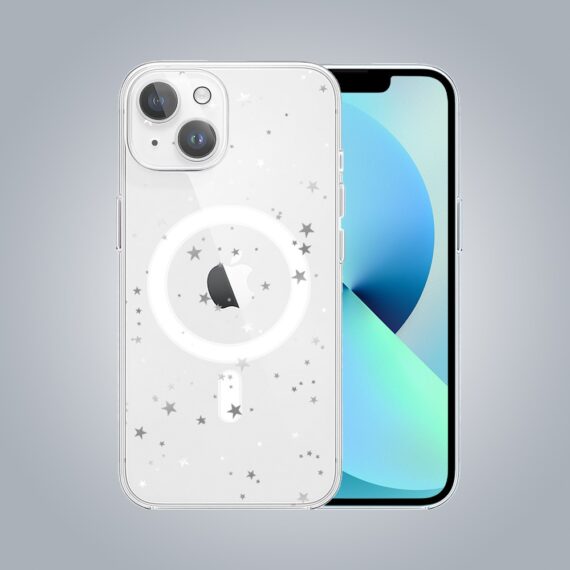 Zestaw do iPhone 13 etui, szkło na aparat, power bank, szampańskie gwiazdki