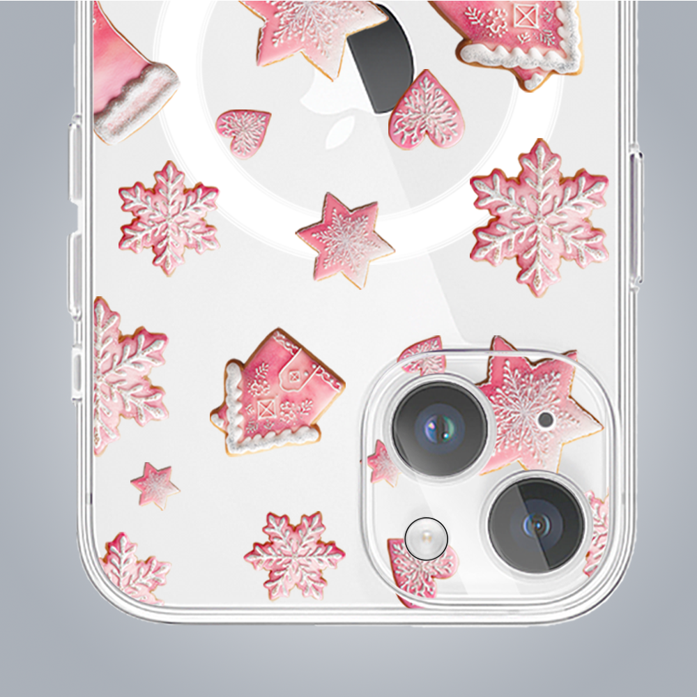 ip 14 ip 13-1Zestaw do iPhone 14: etui, szkło na aparat, power bank, różowe pierniczki