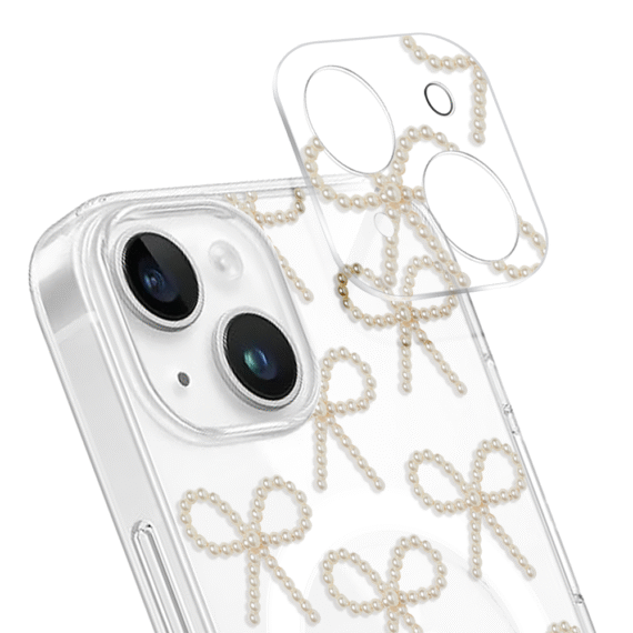 ip 14 ip 13Zestaw do iPhone 14 Plus: etui, szkło na aparat, power bank, złote kokardki