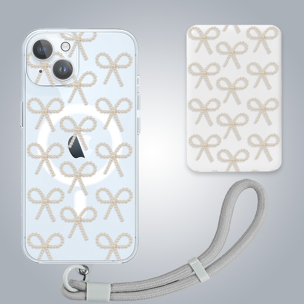 ip 15-5Zestaw do iPhone 15 etui, szkło na aparat, power bank, złote kokardki graifk