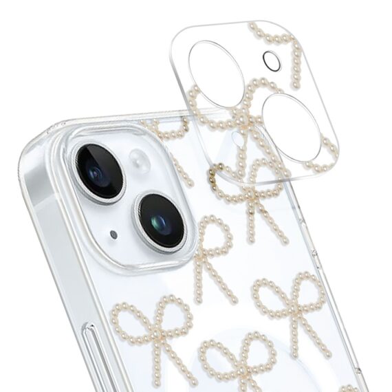 ip 15Zestaw do iPhone 15 etui, szkło na aparat, power bank, złote kokardki graifk