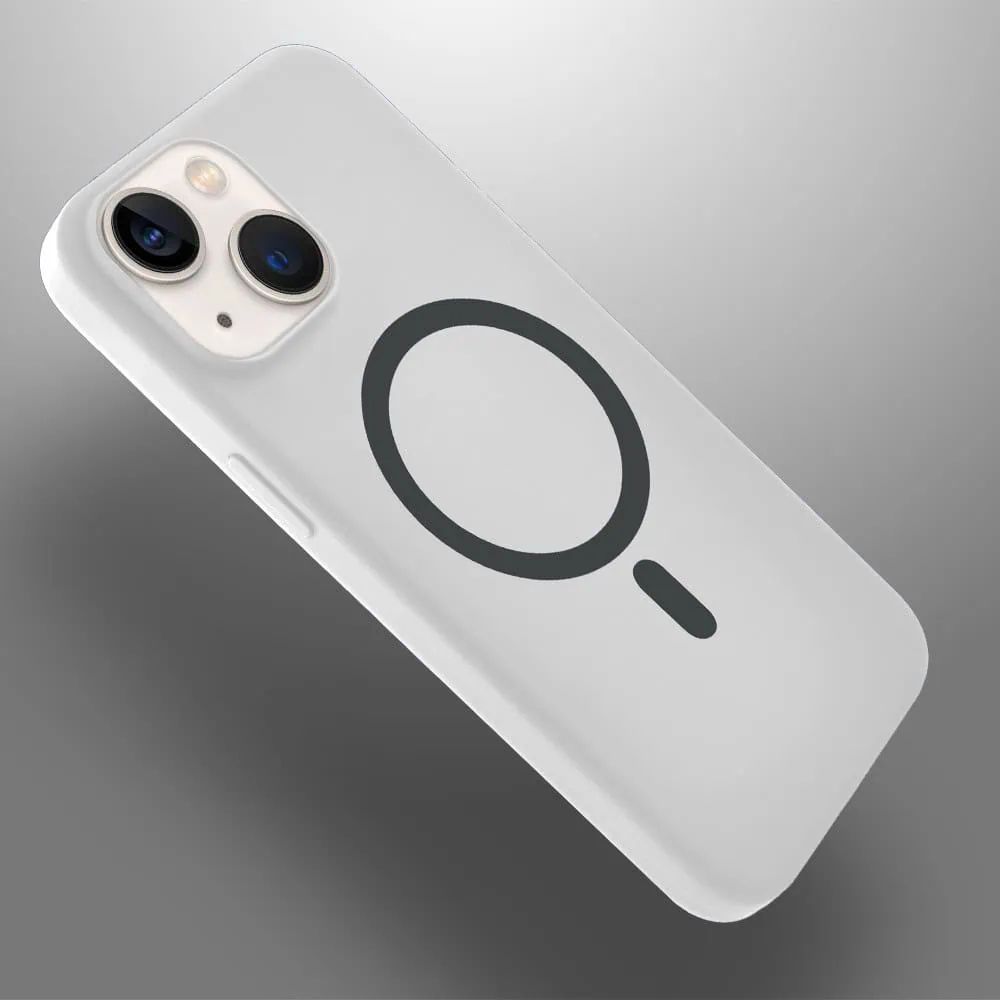 Etui do iPhone 13, silikonowe z MagSafe, mikrofibra soft touch, białe (1)