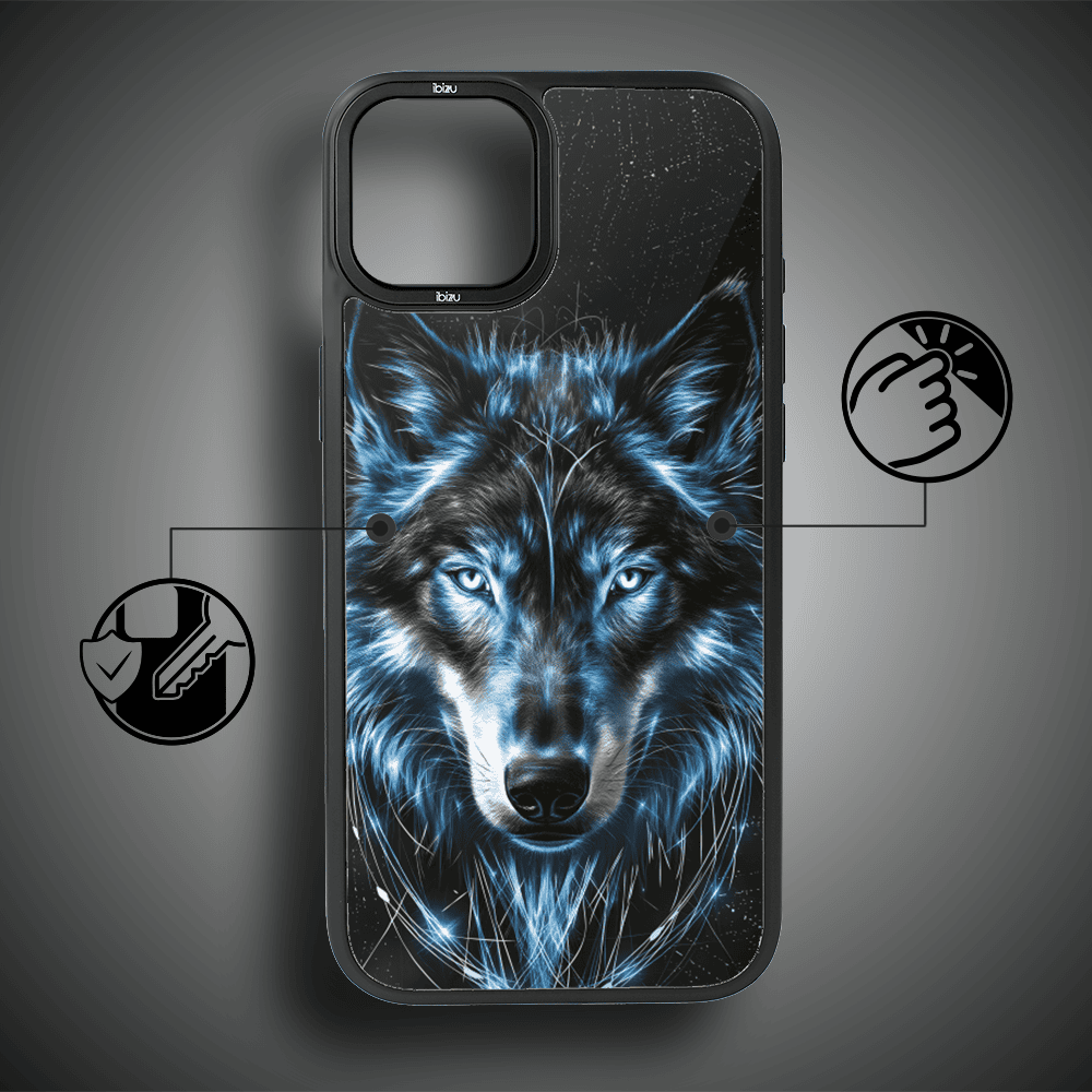Etui do iPhone 14 IBIZU DropGuard Matt z MagSafe, Wilki, Lodowy wilk (3)