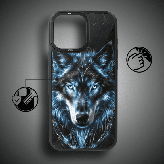 Etui do iPhone 14 Pro Max IBIZU DropGuard Matt z MagSafe, Wilki, Lodowy wilk (4)