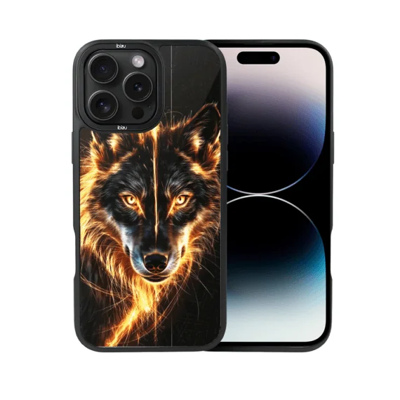 Etui do iPhone 14 Pro Max IBIZU DropGuard Matt z MagSafe, Wilki, Ognisty wilk (4)