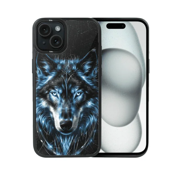 Etui do iPhone 15 IBIZU DropGuard Matt z MagSafe, Wilki, Lodowy wilk (4)