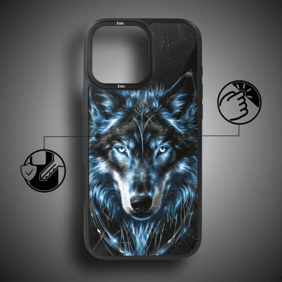 Etui do iPhone 15 Pro Max IBIZU DropGuard Matt z MagSafe, Wilki, Lodowy wilk (4)