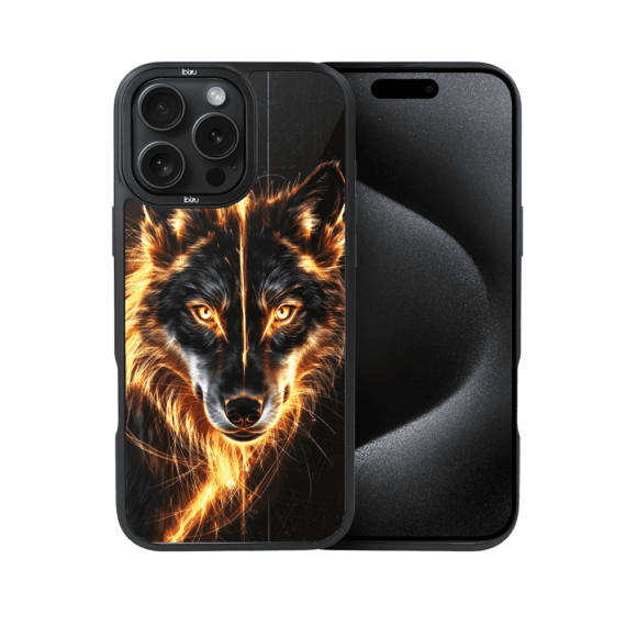 Etui do iPhone 15 Pro Max IBIZU DropGuard Matt z MagSafe, Wilki, Ognisty wilk (4)