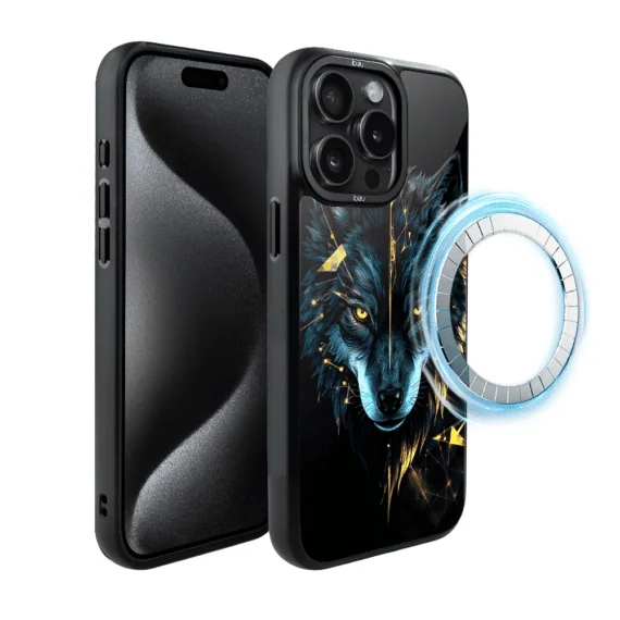 Etui do iPhone 15 Pro Max IBIZU DropGuard Matt z MagSafe, Wilki, Wilk mocy (1)