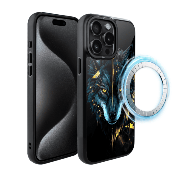 Etui do iPhone 15 Pro IBIZU DropGuard Matt z MagSafe, Wilki, Wilk mocy