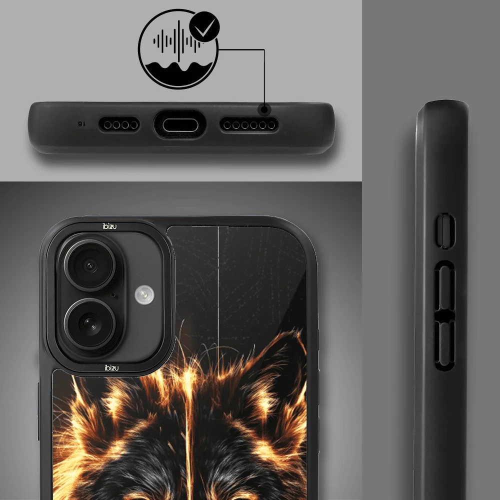 Etui do iPhone 16 IBIZU DropGuard Matt z MagSafe, Wilki, Ognisty wilk (1)