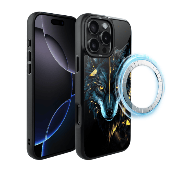 Etui do iPhone 16 Pro IBIZU DropGuard Matt z MagSafe, Wilki, Wilk mocy