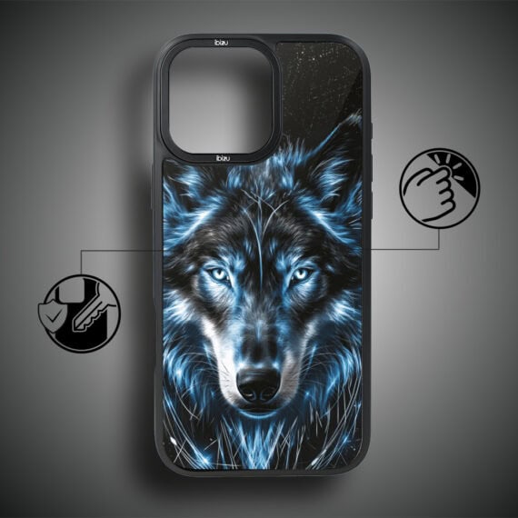 Etui do iPhone 17 IBIZU DropGuard Matt z MagSafe, Wilki, Lodowy wilk (2)