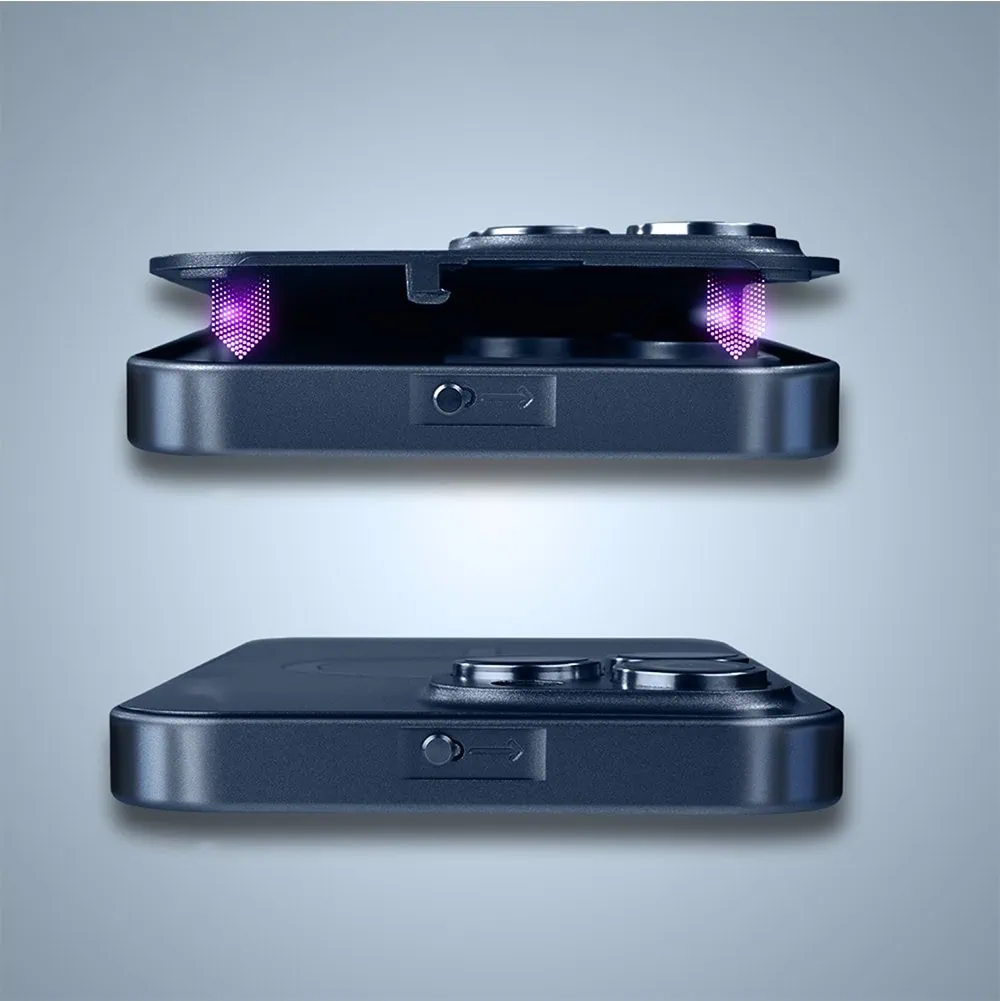 Etui do iPhone 17 Metal Solid MagSafe, pełny tył z metalową ramką i osłoną aparatu, granatowe (7)