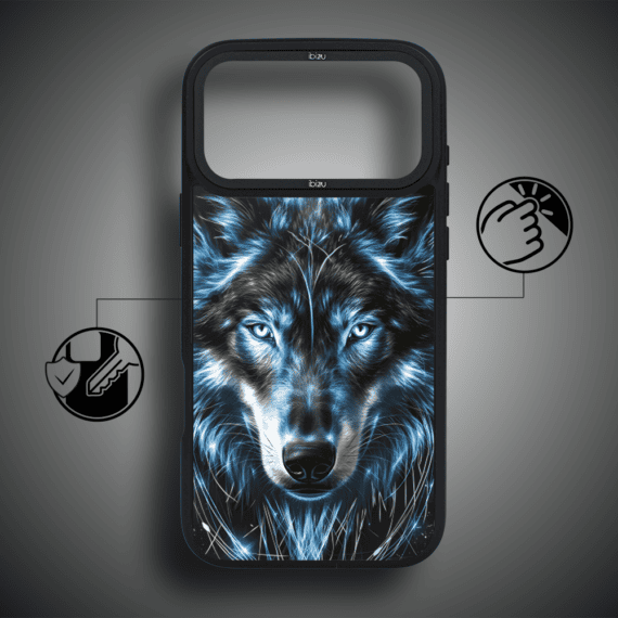 Etui do iPhone 17 Pro Max IBIZU DropGuard Matt z MagSafe, Wilki, Lodowy wilk (1)
