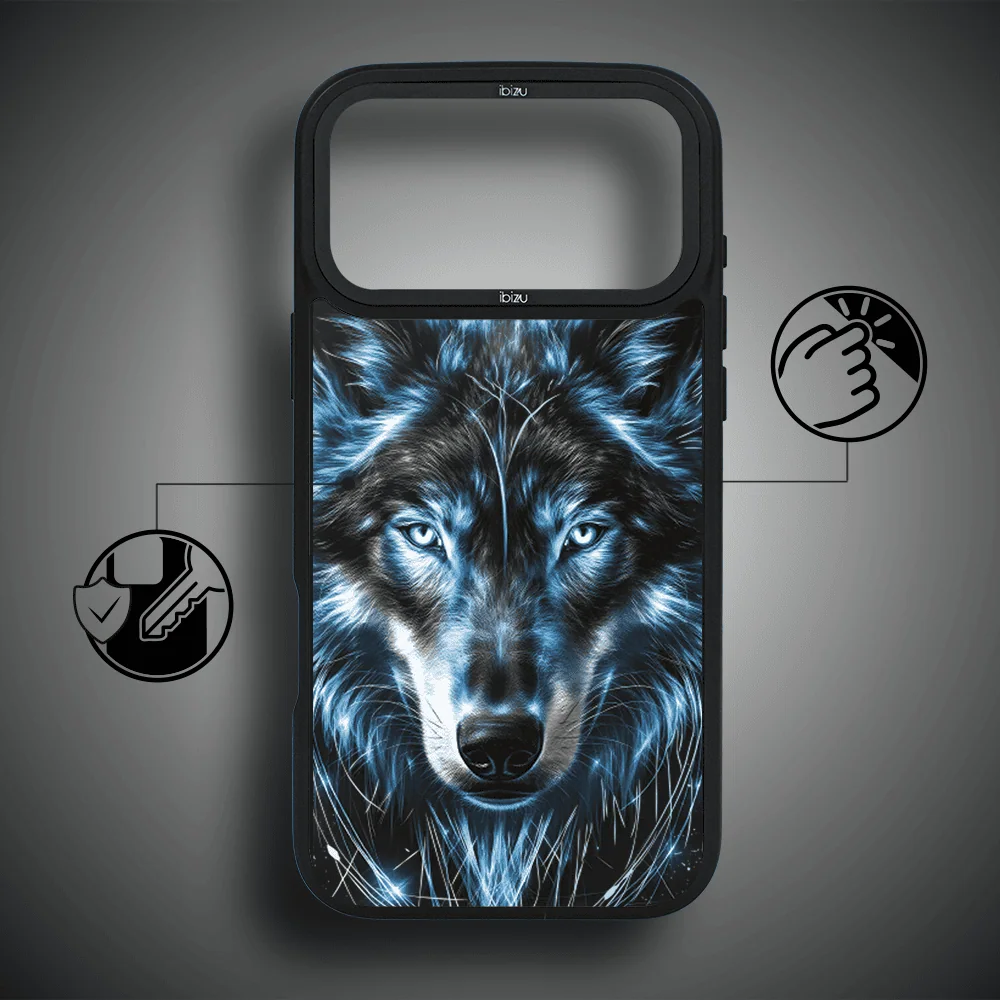 Etui do iPhone 17 Pro Max IBIZU DropGuard Matt z MagSafe, Wilki, Lodowy wilk (1)