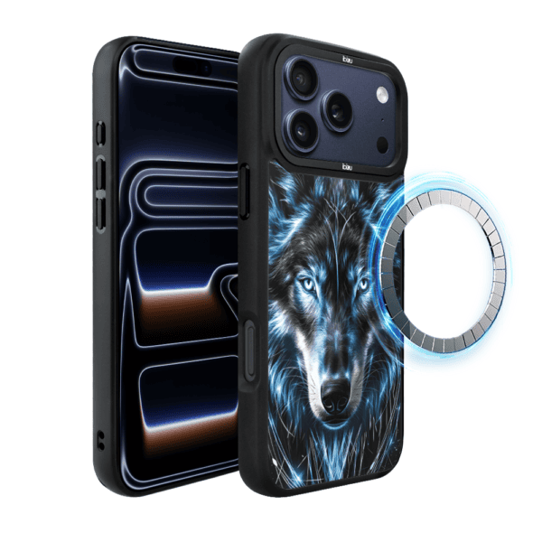 Etui do iPhone 17 Pro IBIZU DropGuard Matt z MagSafe, Wilki, Lodowy wilk