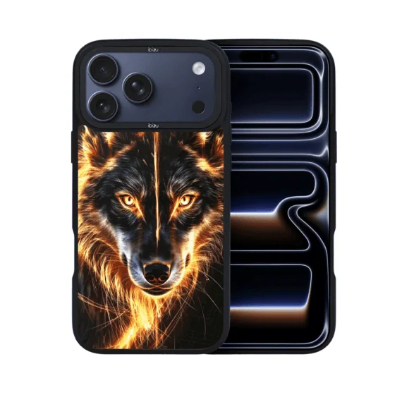Etui do iPhone 17 Pro Max IBIZU DropGuard Matt z MagSafe, Wilki, Ognisty wilk (4)