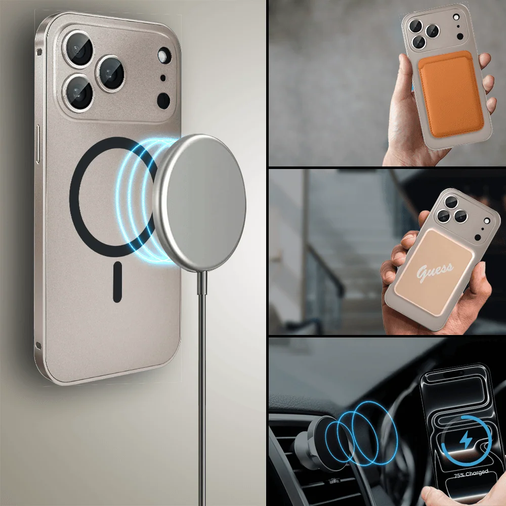 Etui do iPhone 17 Pro Max Metal Solid MagSafe, pełny tył z metalową ramką i osłoną aparatu, pustynny brąz (1)