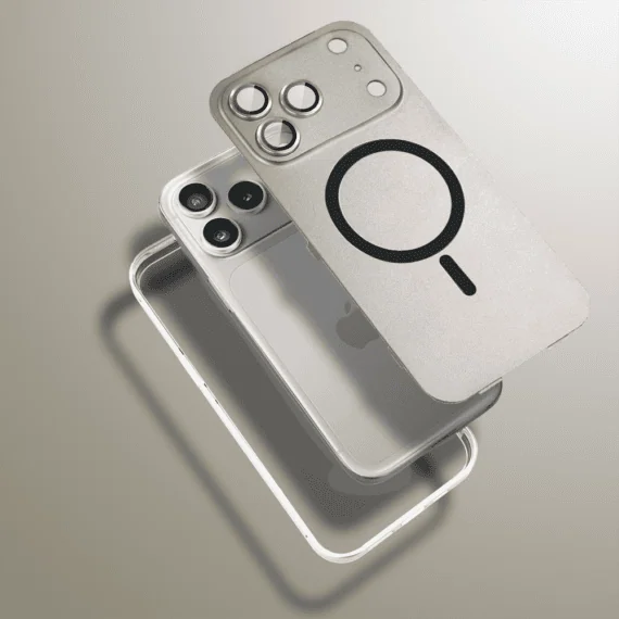 Etui do iPhone 17 Pro Max Metal Solid MagSafe, pełny tył z metalową ramką i osłoną aparatu, pustynny brąz (2)