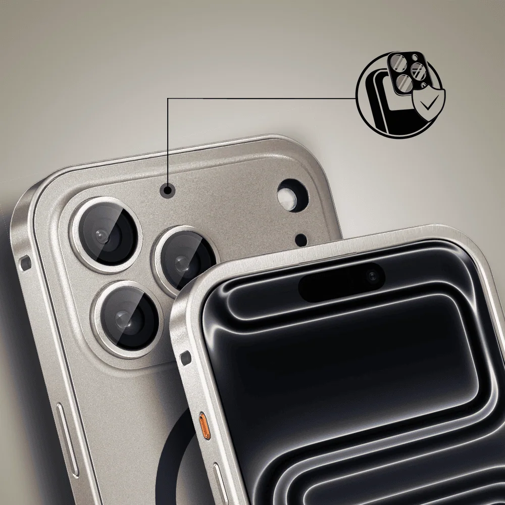 Etui do iPhone 17 Pro Max Metal Solid MagSafe, pełny tył z metalową ramką i osłoną aparatu, pustynny brąz (3)