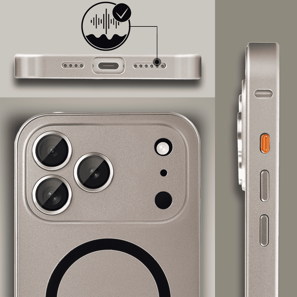 Etui do iPhone 17 Pro Max Metal Solid MagSafe, pełny tył z metalową ramką i osłoną aparatu, pustynny brąz (4)