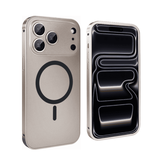 Etui do iPhone 17 Pro Max Metal Solid MagSafe, pełny tył z metalową ramką i osłoną aparatu, pustynny brąz (7)