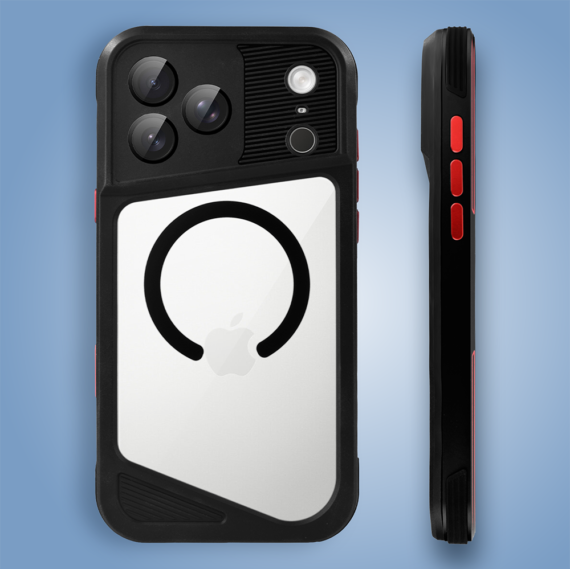 Etui do iPhone 17 Pro Max TOTAL Protect z Magsafe, wodoodporne, metalowe, przeźroczyste, czarne Obszar kompozycji 6