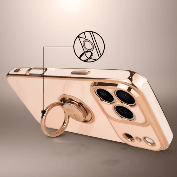 Etui do iPhone 17 Pro Max eleganckie, ze złotym, met uchwytem i zdobieniami, nowe (8)