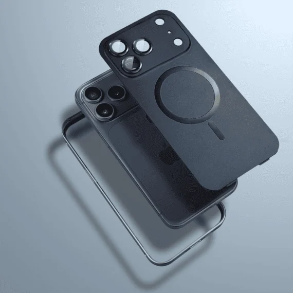 Etui do iPhone 17 Pro Metal Solid MagSafe, pełny tył z metalową ramką i osłoną aparatu, granatowe (2)