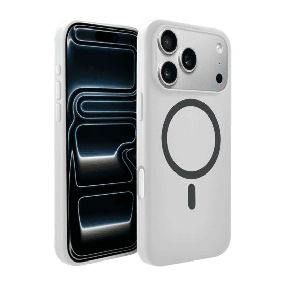 Etui do iPhone 17 Pro, silikonowe z MagSafe, mikrofibra soft touch, białe (7)