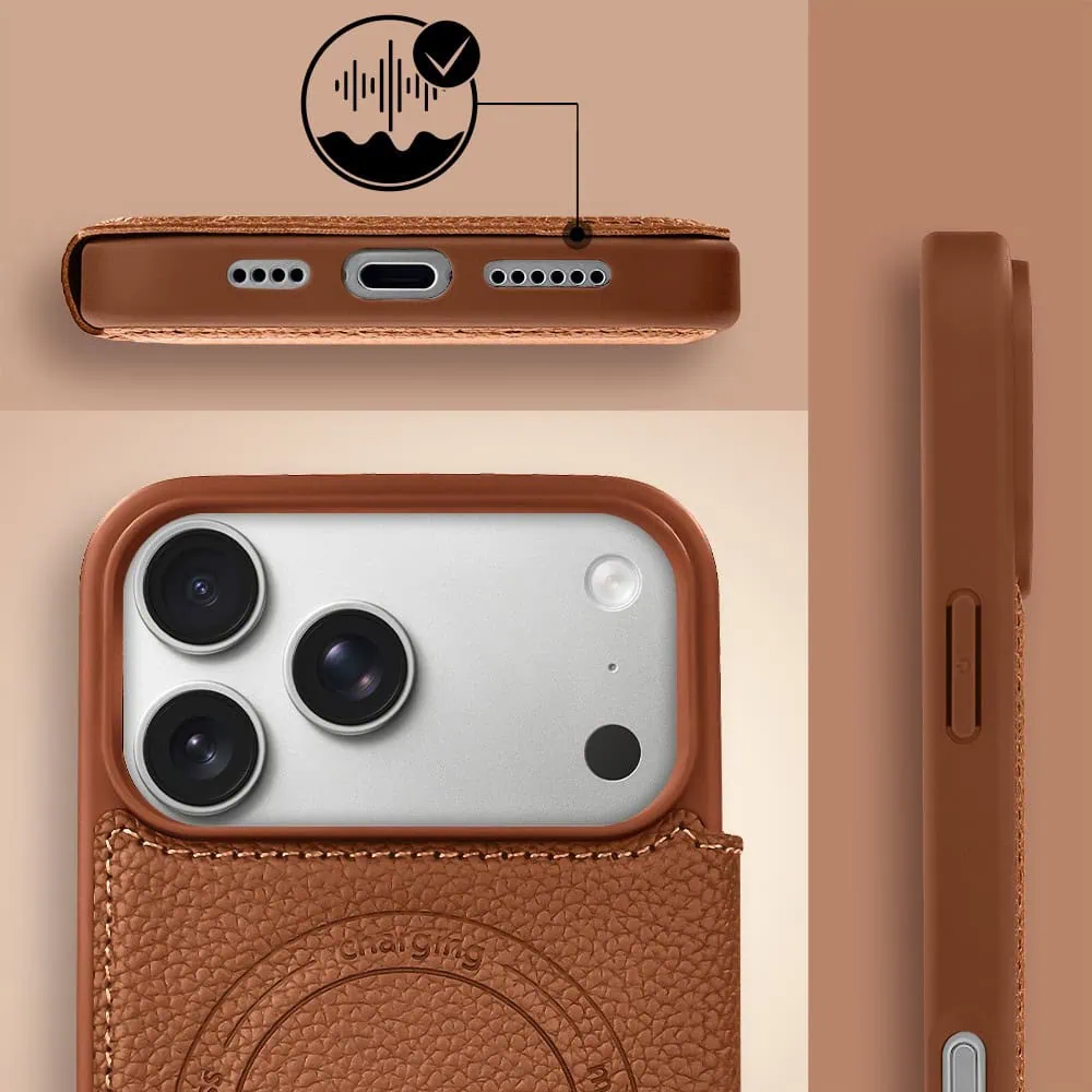 Etui do iPhone 17 Pro z klapką Solid MagSafe Book, typu książka, brązowe (2)