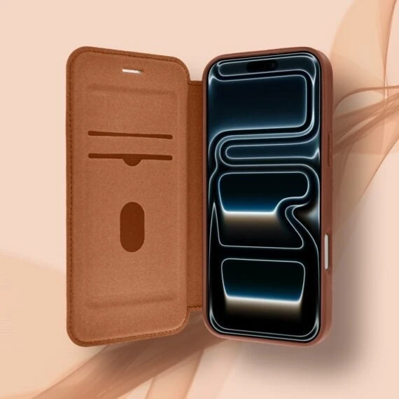 Etui do iPhone 17 Pro z klapką Solid MagSafe Book, typu książka, brązowe (3)