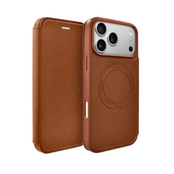 Etui do iPhone 17 Pro z klapką Solid MagSafe Book, typu książka, brązowe (7)