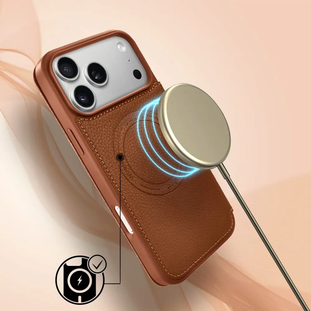 Etui do iPhone 17 Pro z klapką Solid MagSafe Book, typu książka, brązowe (9)